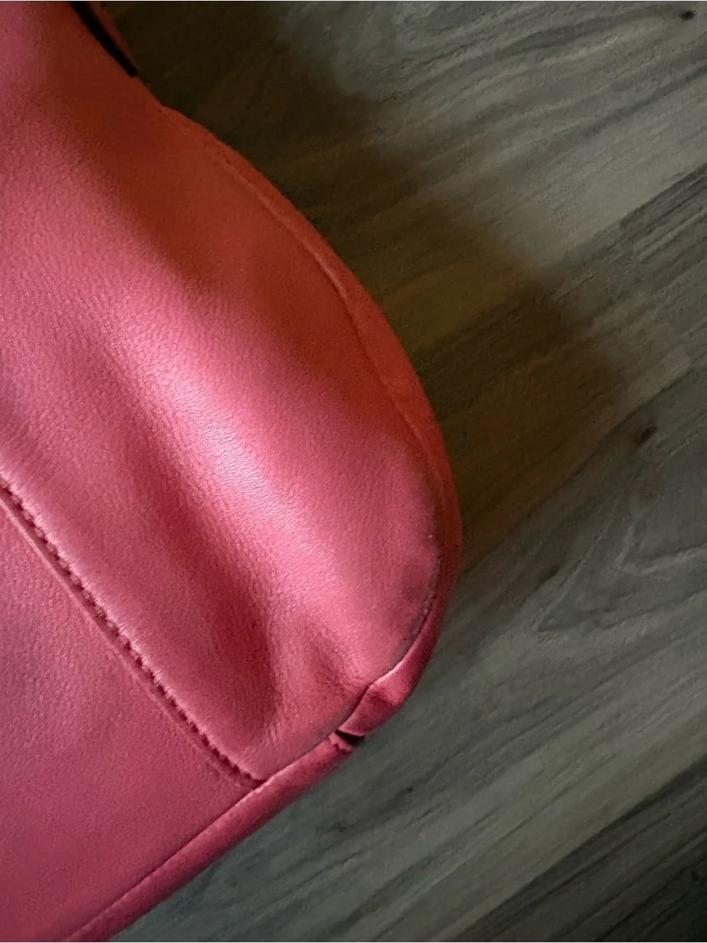 Coach Coral-Pink Leather Shoulder Tote Fair Condition